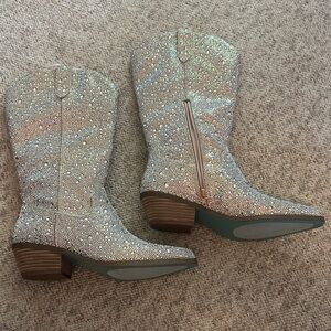 Betsey Johnson SB-Dalas Rhinestone Heeled Boots